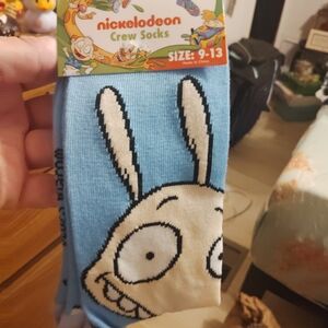 Nickelodeon Light Blue Cartoon Character Socks